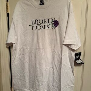 Broken Promises Blossom White T Shirt Men’s Size XL Brand New With Tags